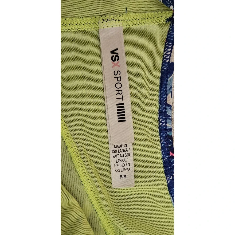 Victoria Secret Sport Sports Bra Womens Medium Blue Green Floral Active Wear Gym